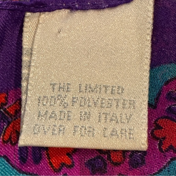 The Limited Vintage Scarf 34x34 Italy Patchwork Paisley Floral Plaid - Picture 4 of 5